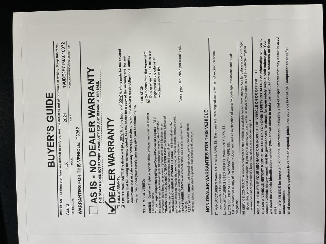 2021 Acura ILX w/Premium Package