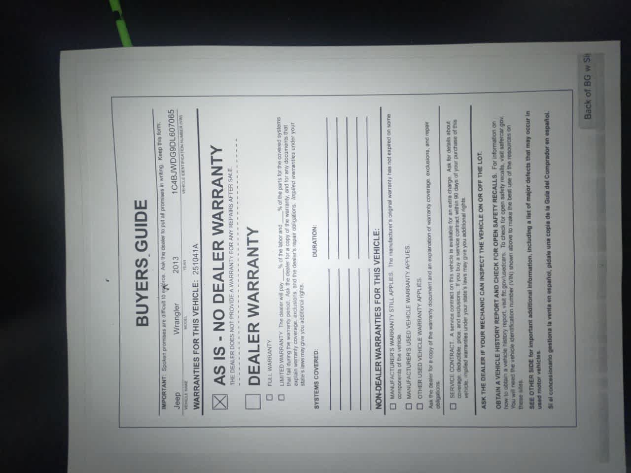 2013 Jeep Wrangler Unlimited Sport