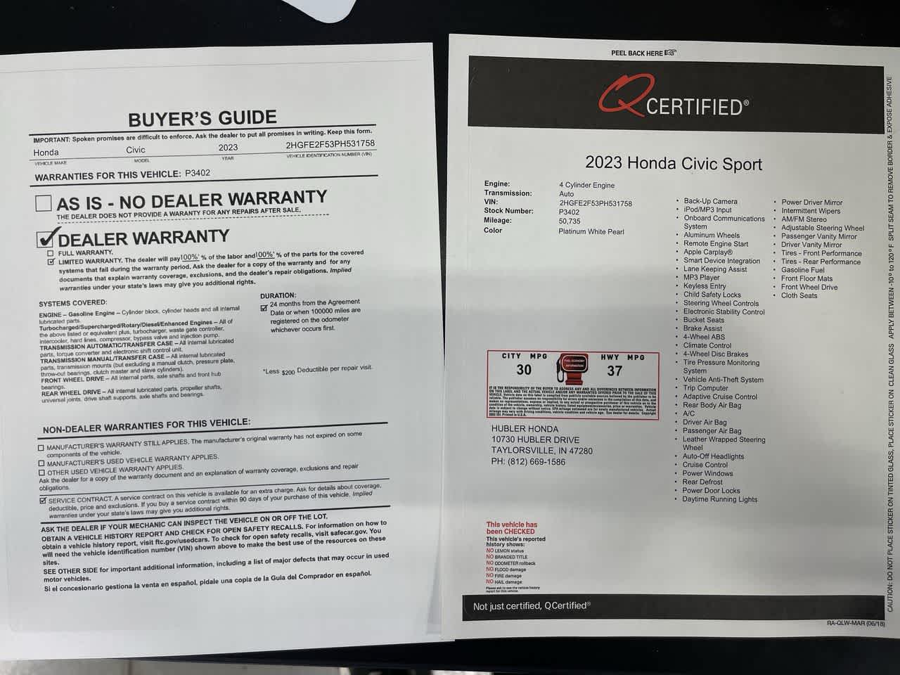 2023 Honda Civic Sport