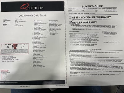 2023 Honda Civic Sport