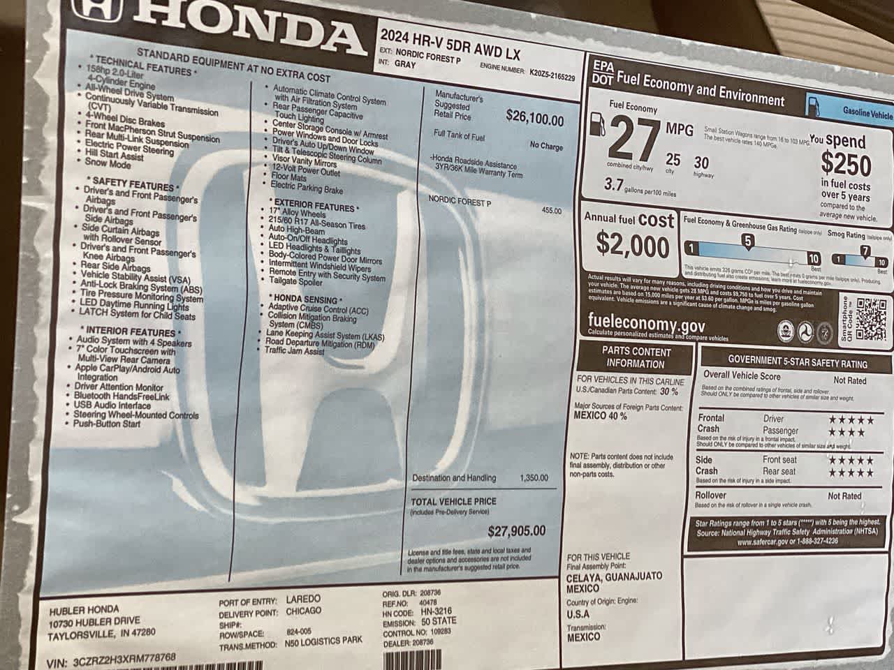 2024 Honda HR-V LX