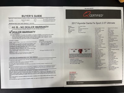 2017 Hyundai Santa Fe Sport 2.0T Ultimate