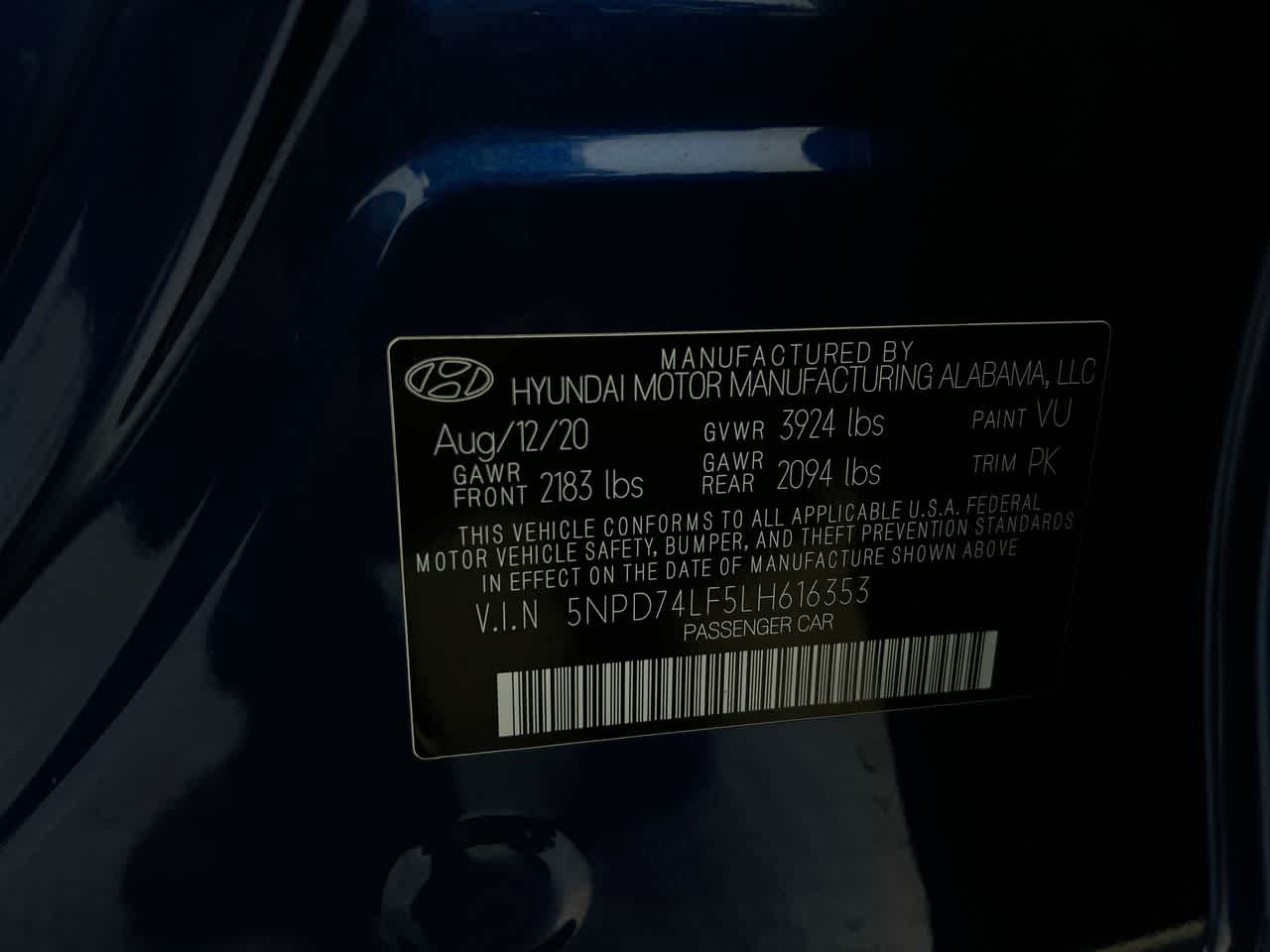 2020 Hyundai Elantra SE
