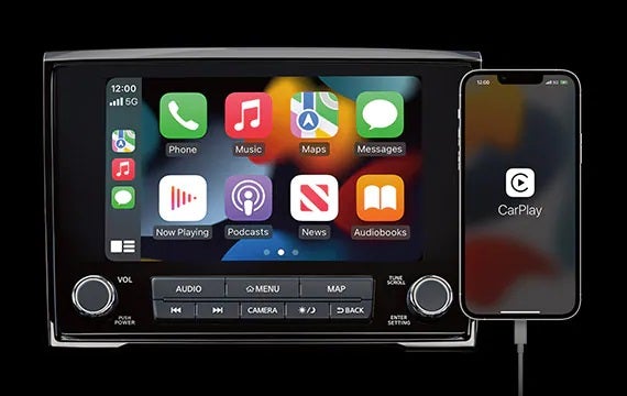 Stay connected with a standard 8" touch-screen display 2023 Nissan Titan | Hubler Nissan in Indianapolis IN