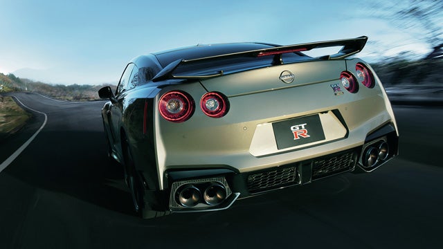 2024 Nissan GT-R seen from behind driving through a tunnel | Hubler Nissan in Indianapolis IN